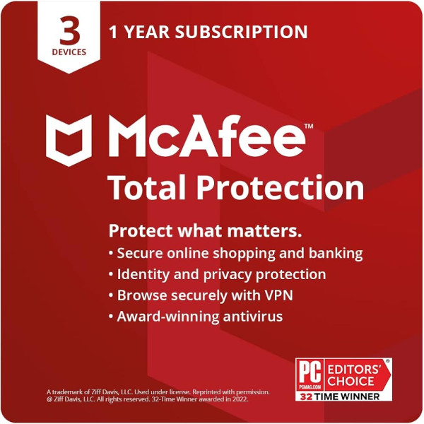 McAfee Total Protection Multidevice 3 Devices 1 Year Key